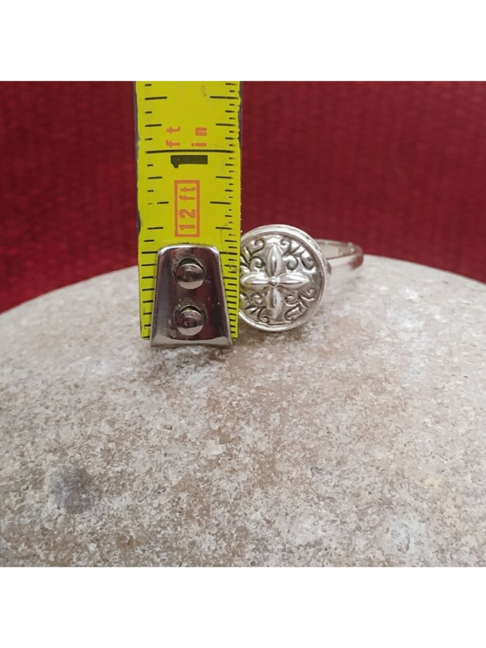 Celtic Inspired Sterling Silver Cross Signet Medallion Ring Size 10 - Picture 3 of 7